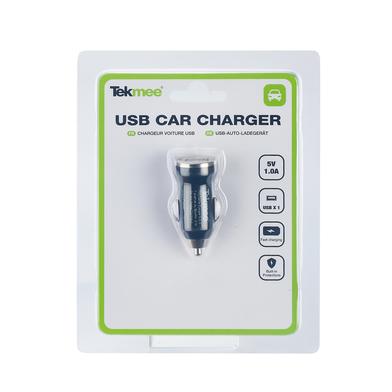 Tekmee Car Charger Double USB caricabatterie auto 12/24V