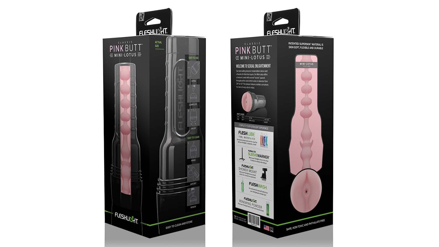 Fleshjack Classic Pink Butt Mini-Lotus masturbatore anale stretto