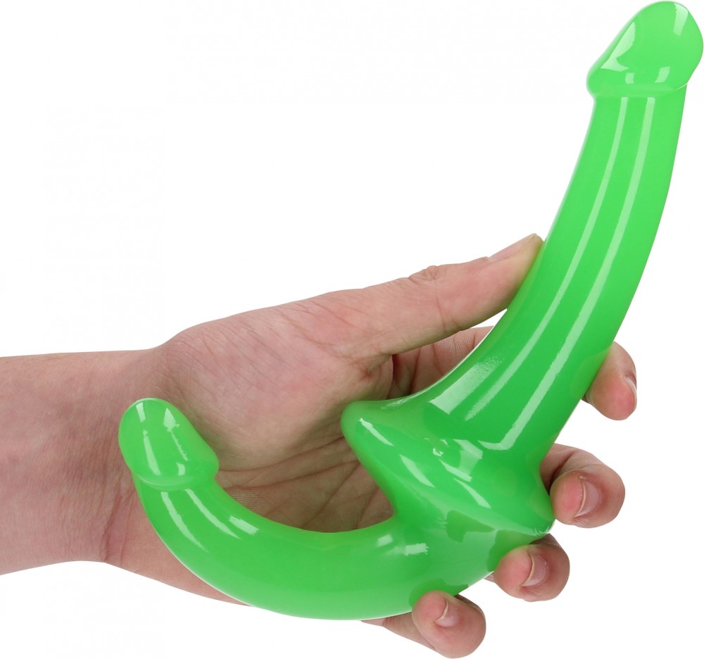 RealRock Strapless Strap-On Glow 6" dildo doppio fosforeo 20 cm