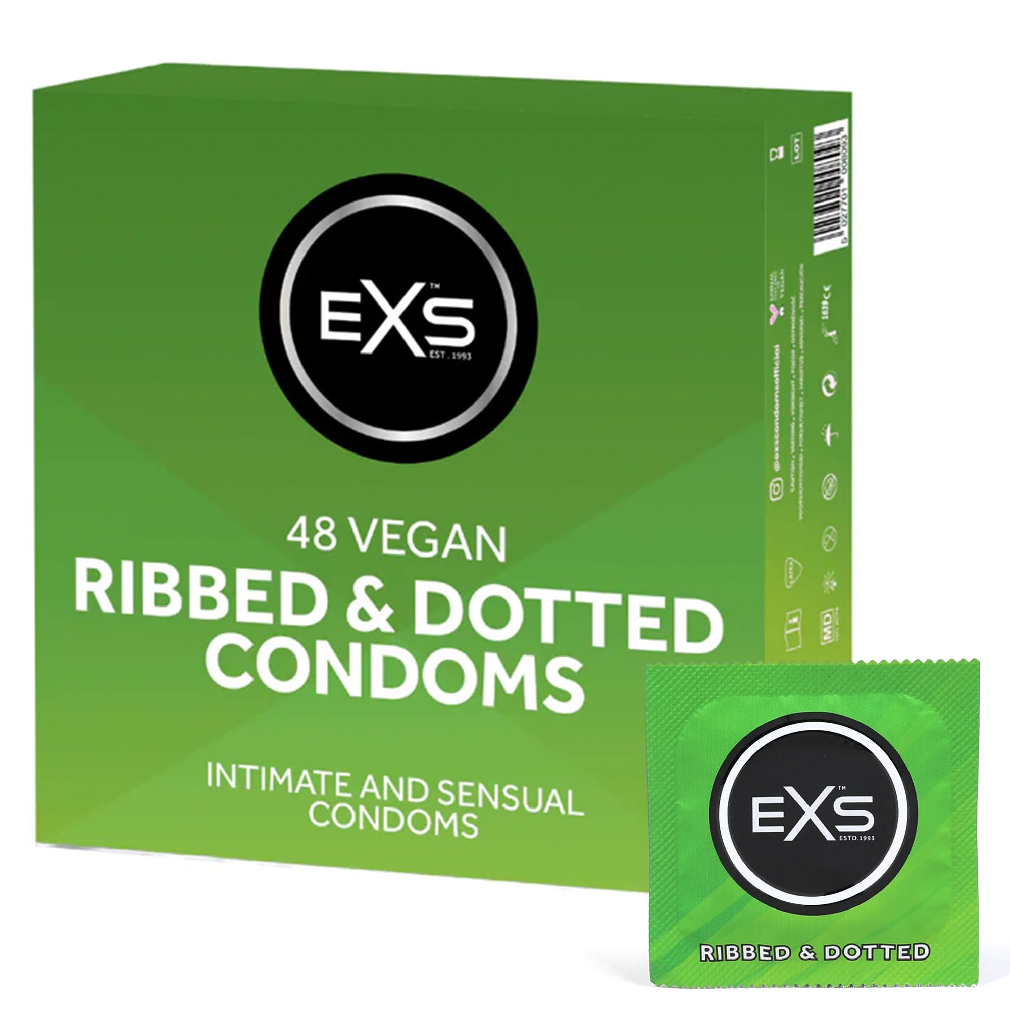 EXS Preservativi 12 Pezzi con Rilievi e Pallini