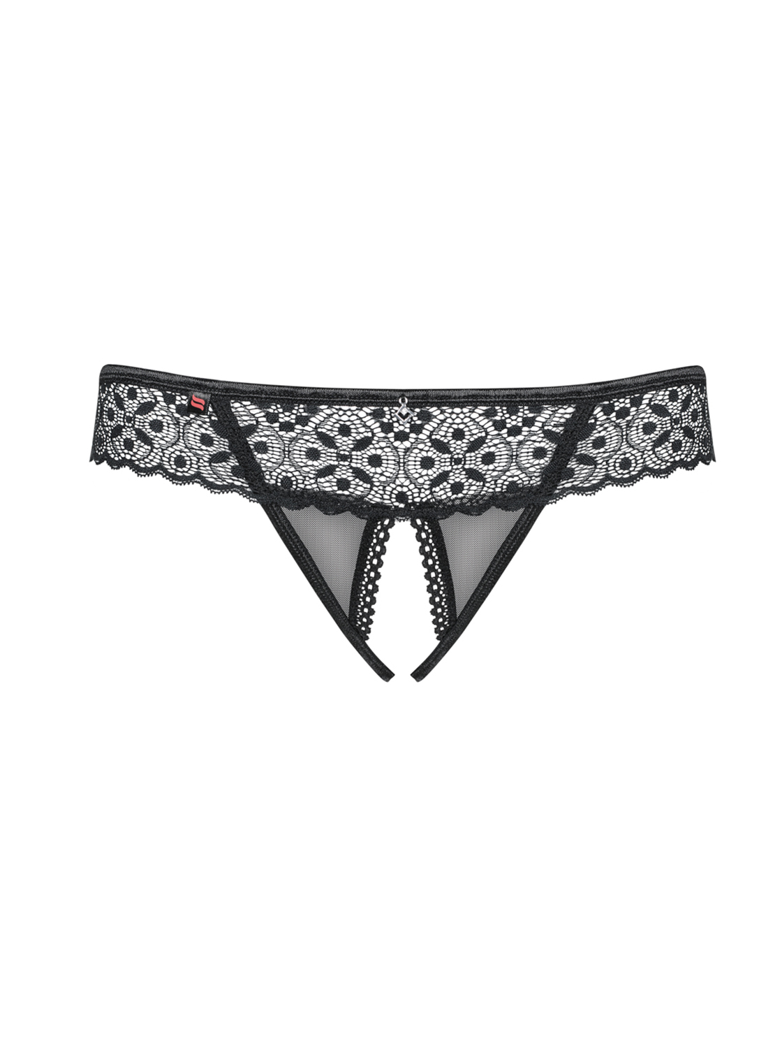 Obsessive Shibu perizoma nero crotchless in pizzo