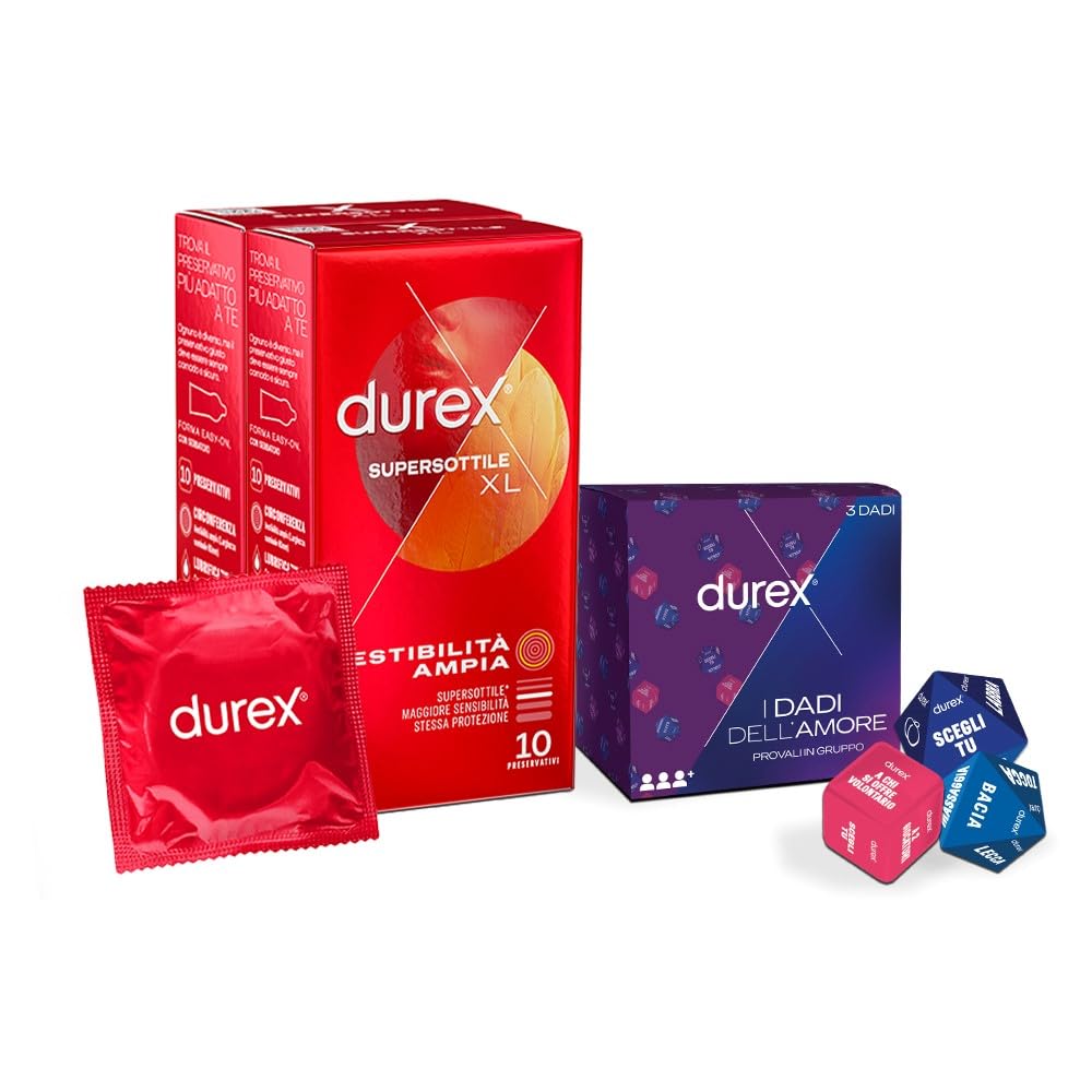Durex Supersottile XL preservativi 20 pz + dadi sottili