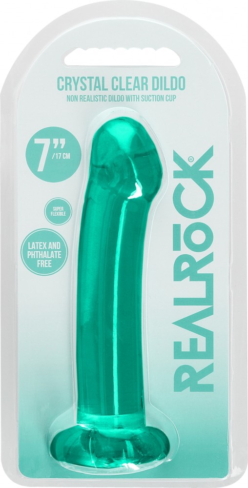 RealRock Crystal Clear 6,7" dildo con ventosa turchese
