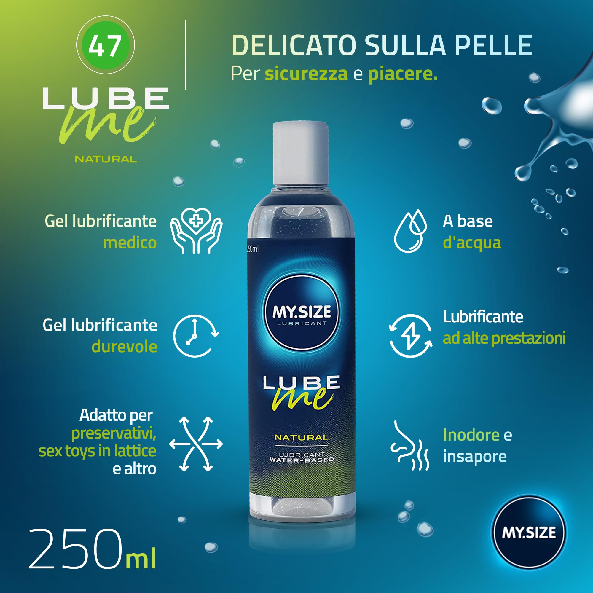 MY.SIZE PRO set preservativi 36 pezzi 47 mm + gel + candela