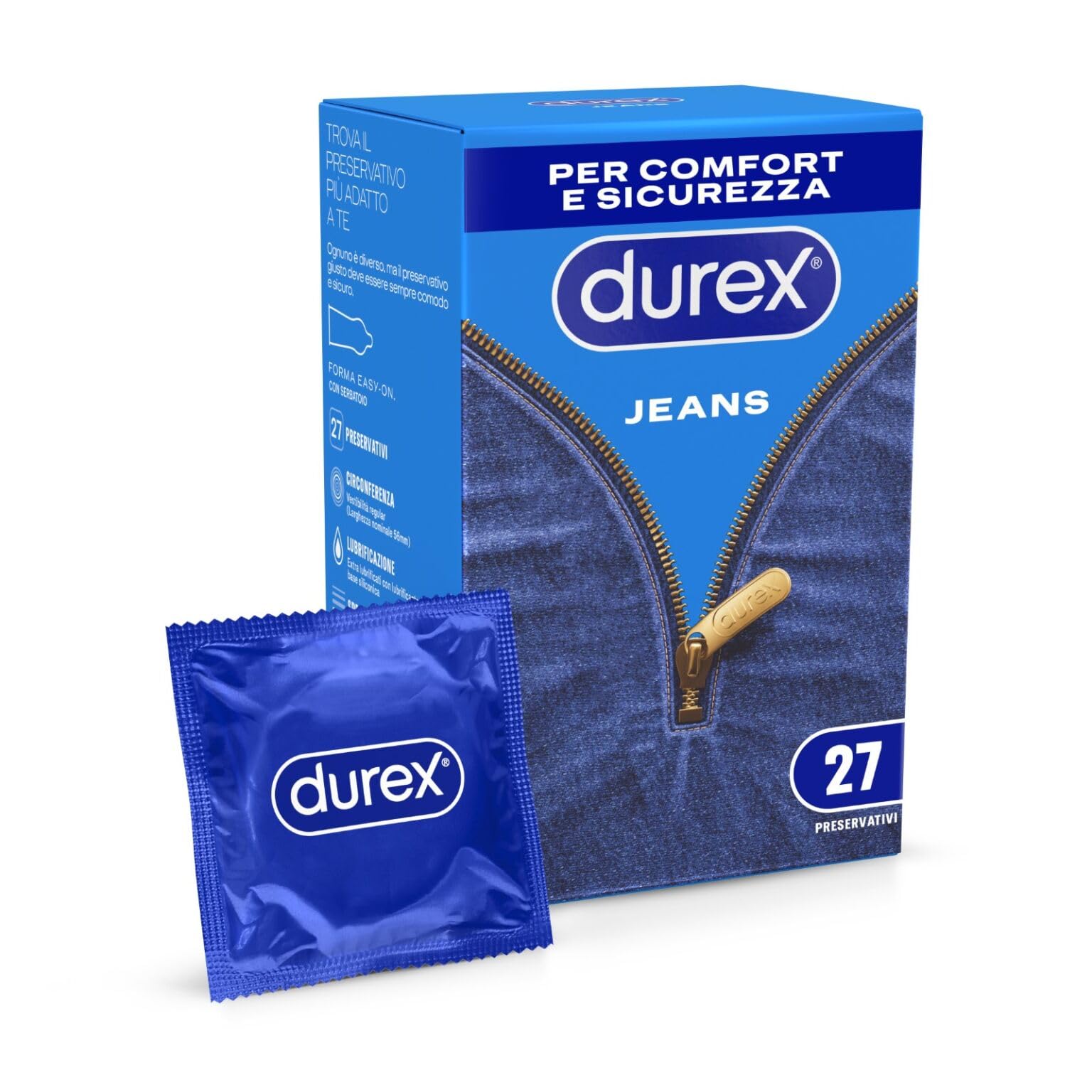 Durex Jeans preservativi + Massage 2in1 set 27pz+200ml