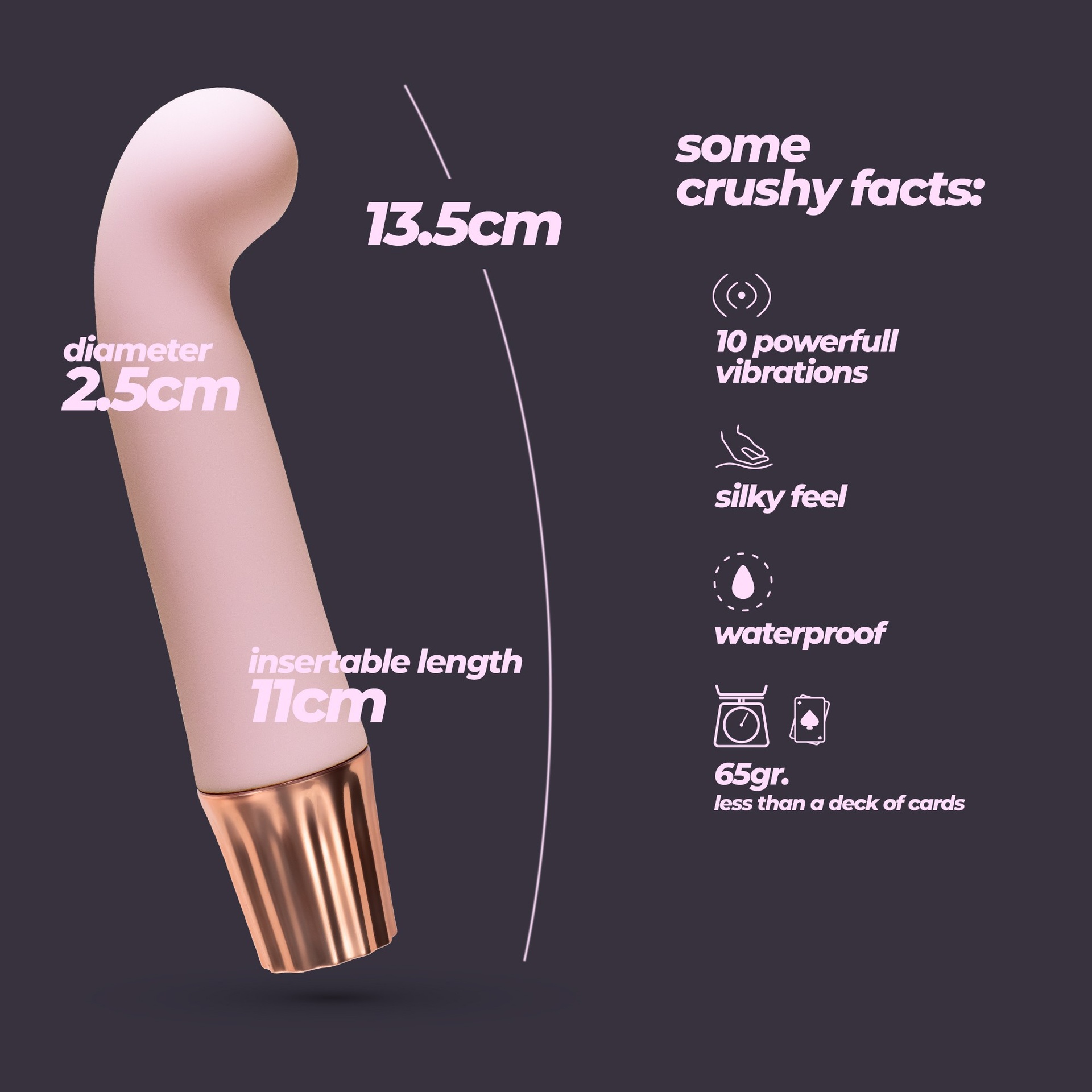 Crushious Mellow Gee vibratore punto G silicone 13,5 cm