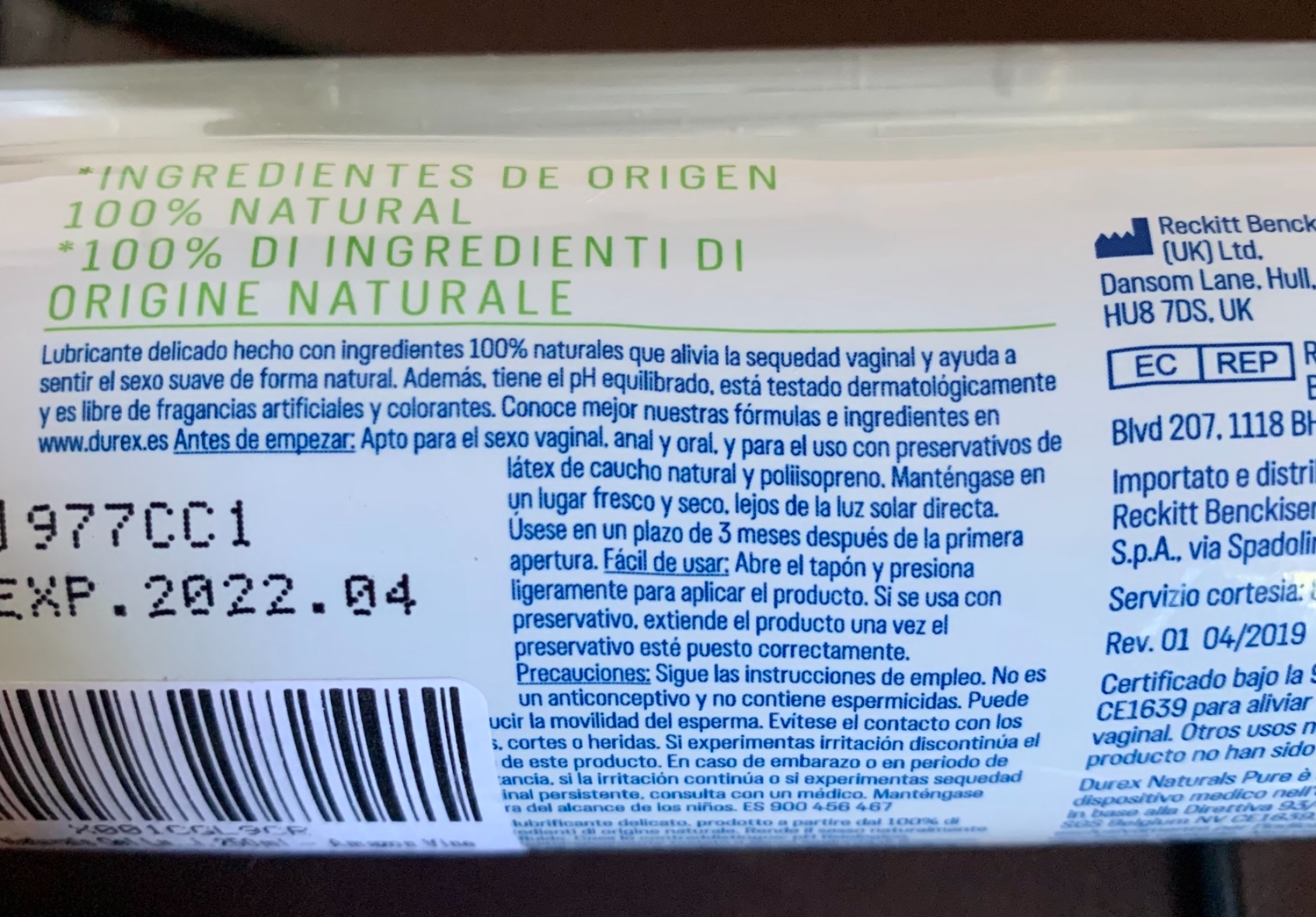 Durex Naturals Pure Gel Lubrificante 250 ml Naturale