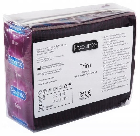 Pasante Trim preservativi aderenti 72 pezzi misura giusta