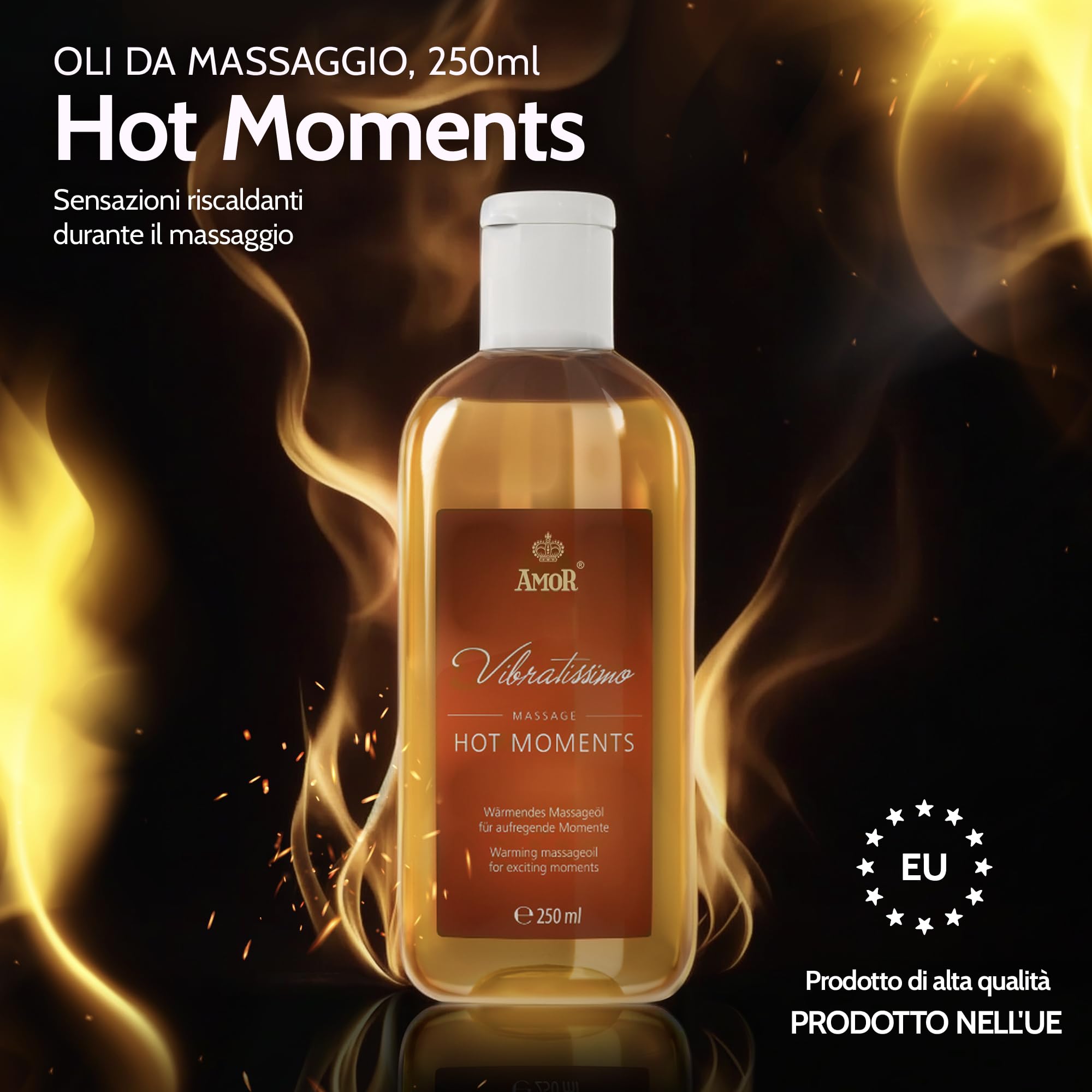 Amor Vibratissimo Hot Moments olio massaggio 250 ml riscaldante