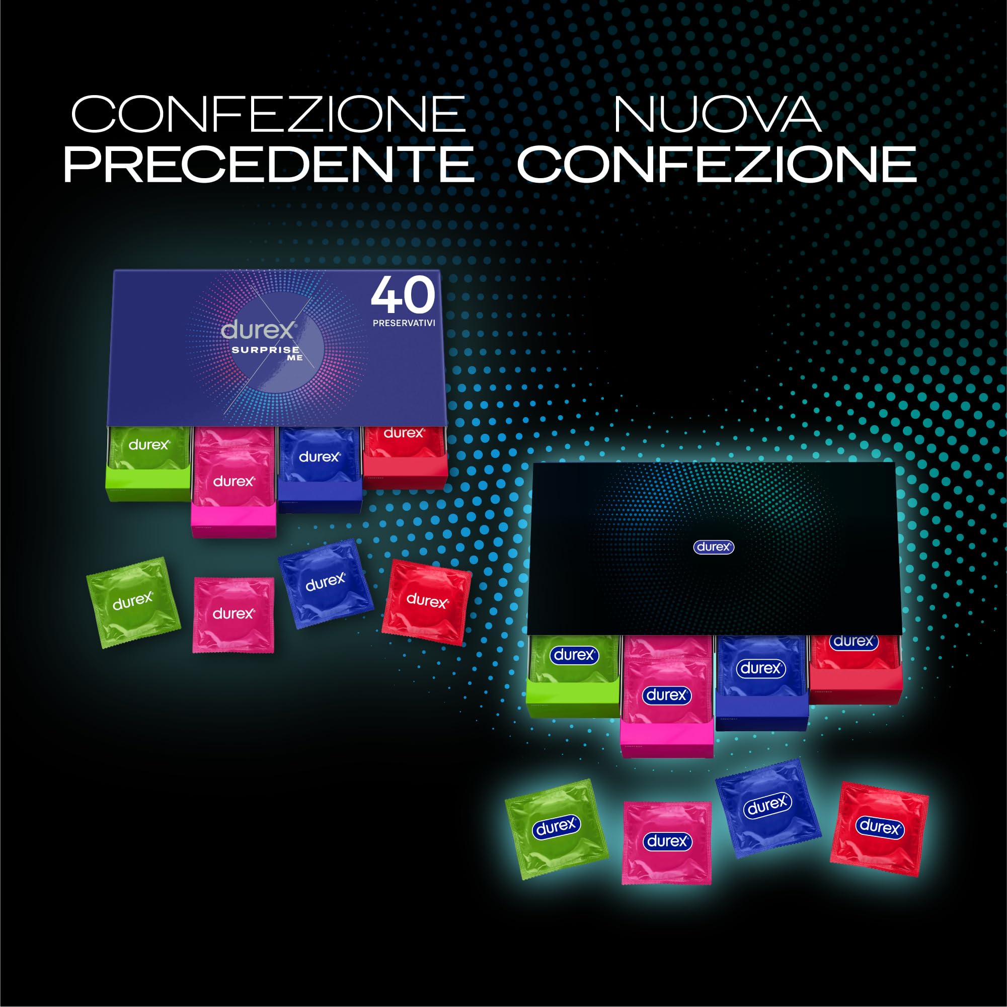Durex Surprise Me preservativi assortiti 40 pz rilievi