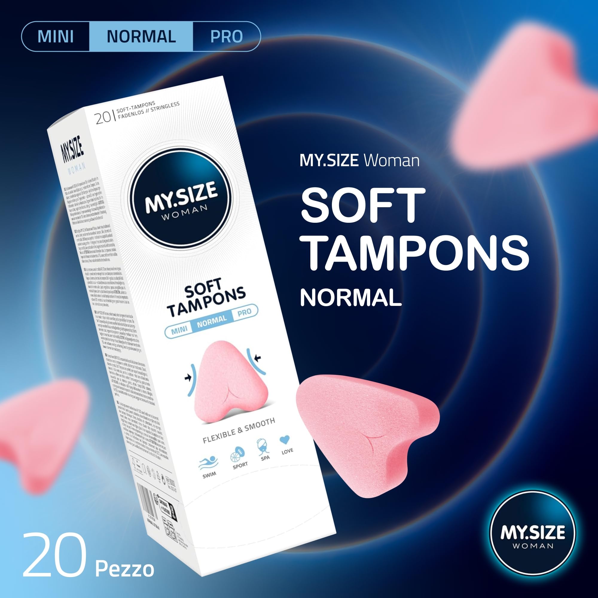 MY.SIZE Woman Soft Normal Tamponi 20 Pezzi Senza Filo