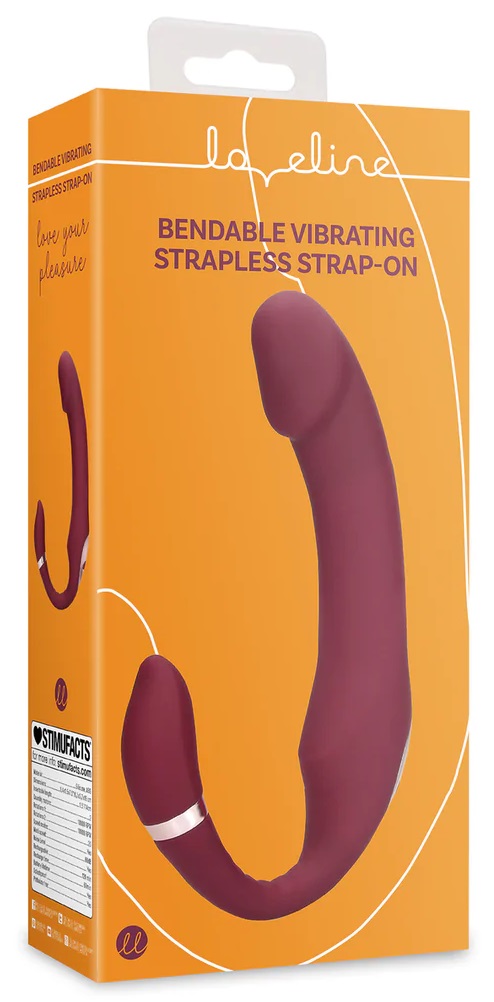 Loveline Bendable Strapless strap on vibrante bordeaux