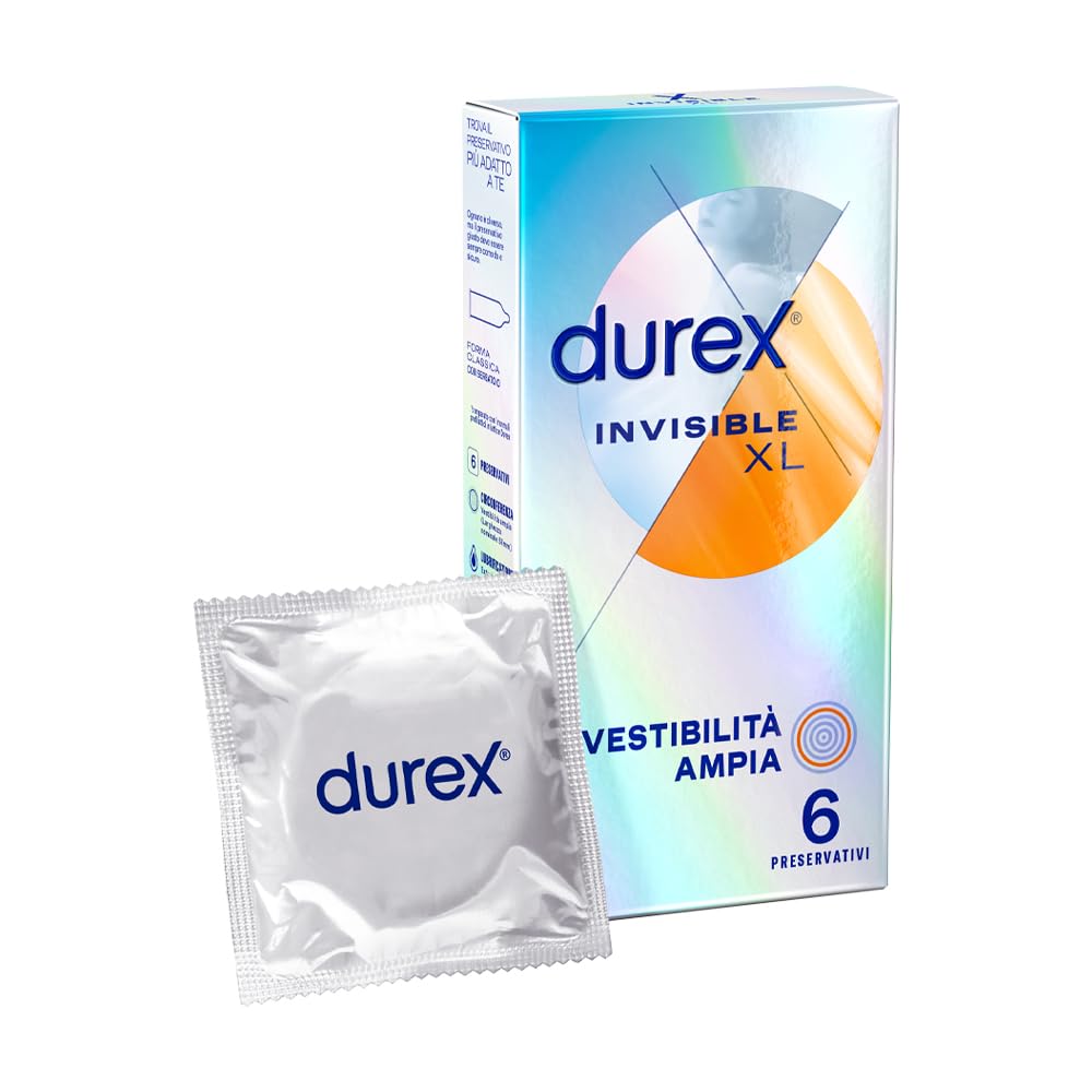Durex Supersottile Invisible XL preservativi 12 pezzi sottili