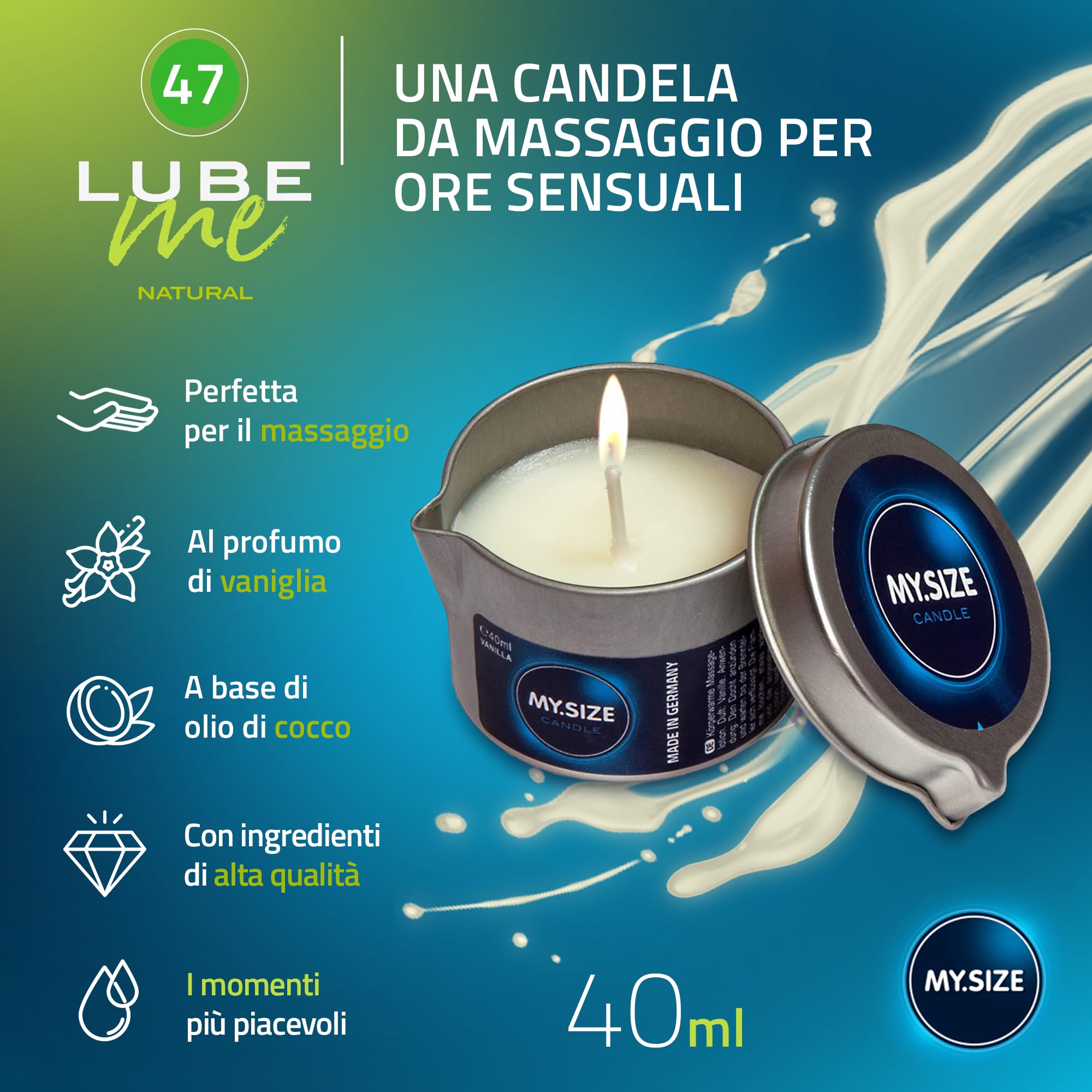 MY.SIZE PRO set preservativi 36 pezzi 47 mm + gel + candela