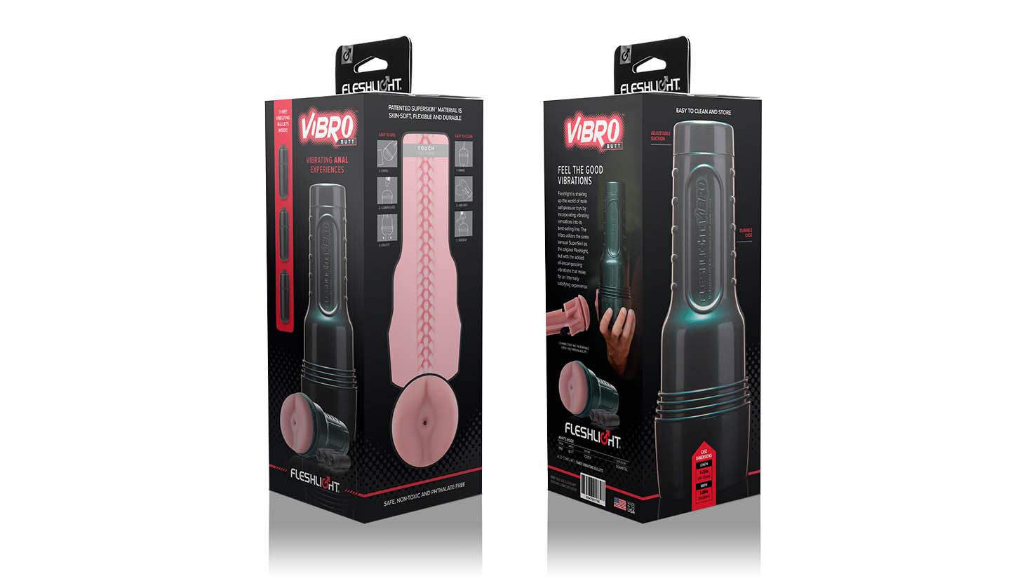 Fleshjack Vibro Butt masturbatore vibrante con 3 bullet