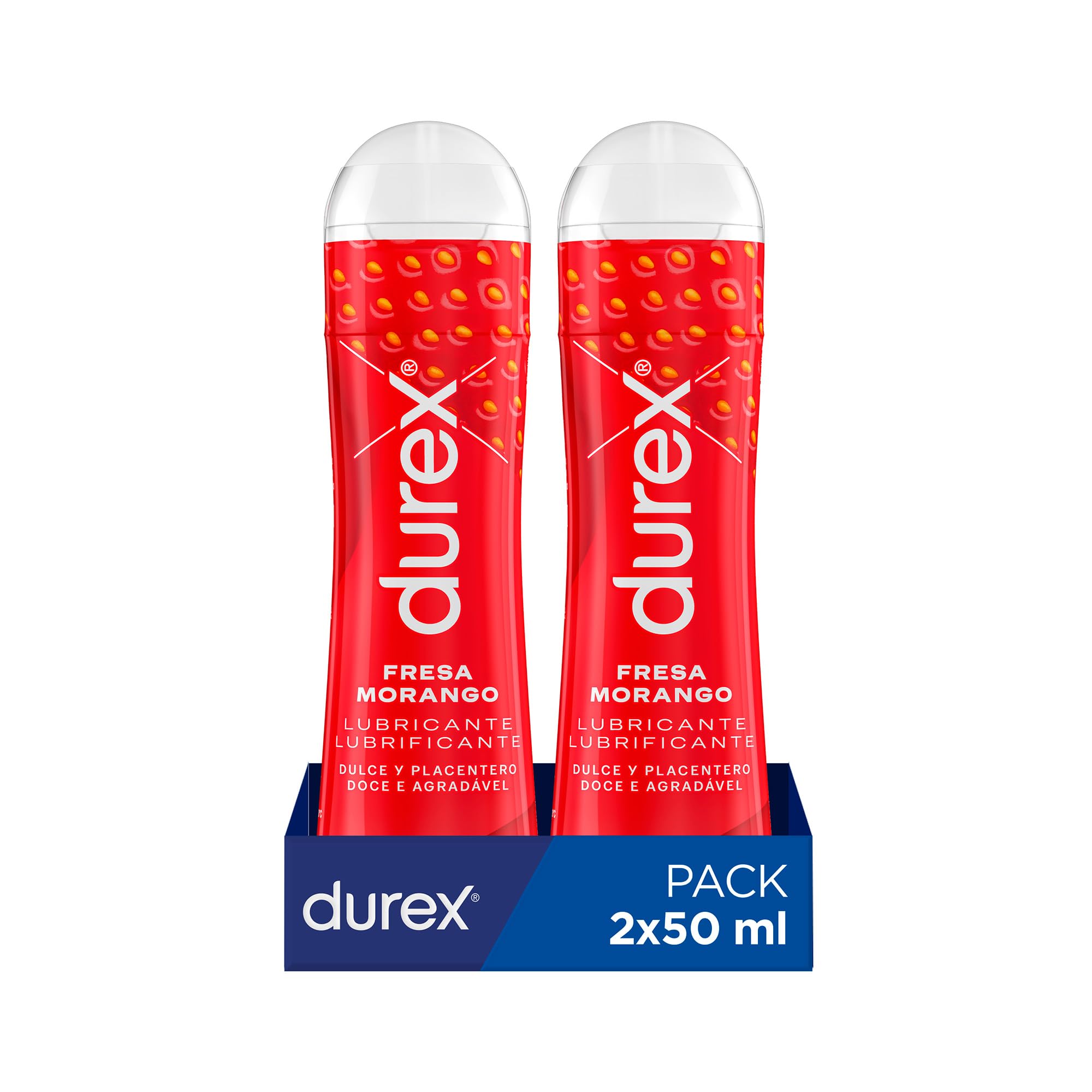 Durex Fragola lubrificante intimo 2x50 ml gusto fragola