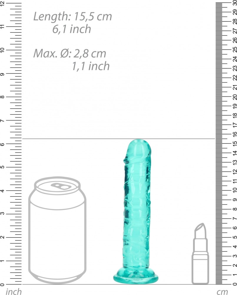 RealRock Straight 6 Dildo con Ventosa Turchese