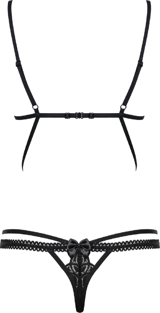 Obsessive Wonderia Teddy body nero in pizzo floreale