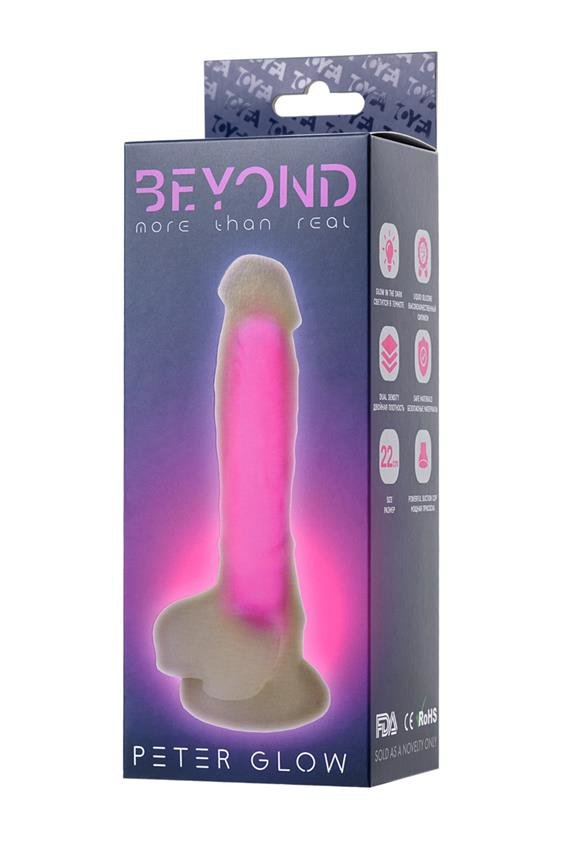 Toyfa Beyond Peter Glow Dildo Fosforescente con Ventosa