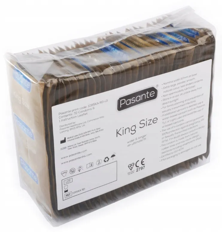 Pasante King Size preservativi XXL 72 pezzi misura grande