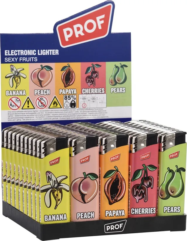 PROF Sexy Fruits accendino elettronico box 50 pezzi