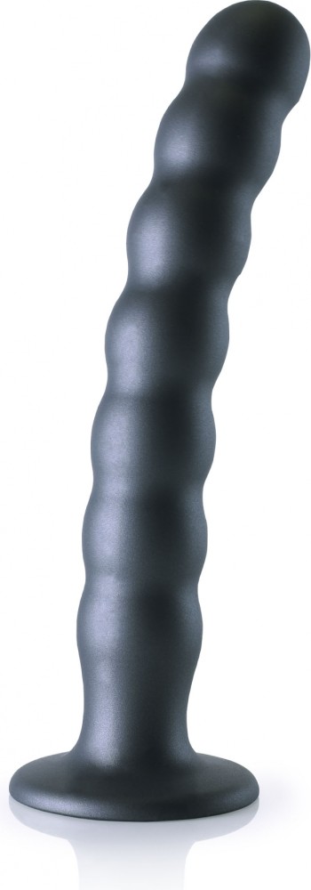 Ouch! Beaded G-Spot Dildo 8" grigio silicone con ventosa