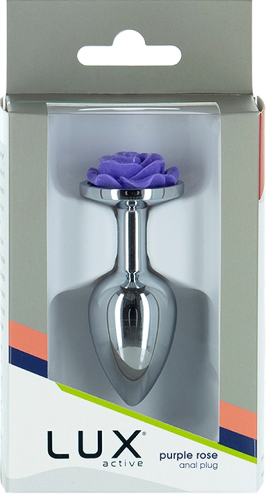 Lux Active Purple Rose plug anale metallo con bullet