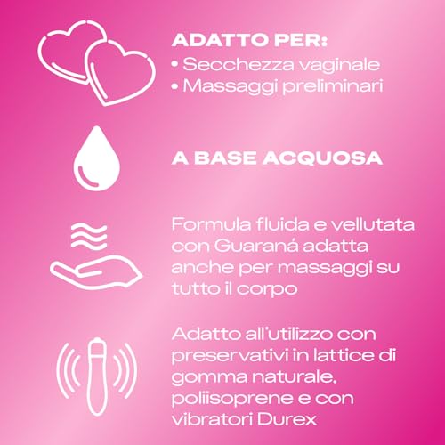 Durex Massage 2in1 Gel Lubrificante Guarana 2x200 ml Base Acqua