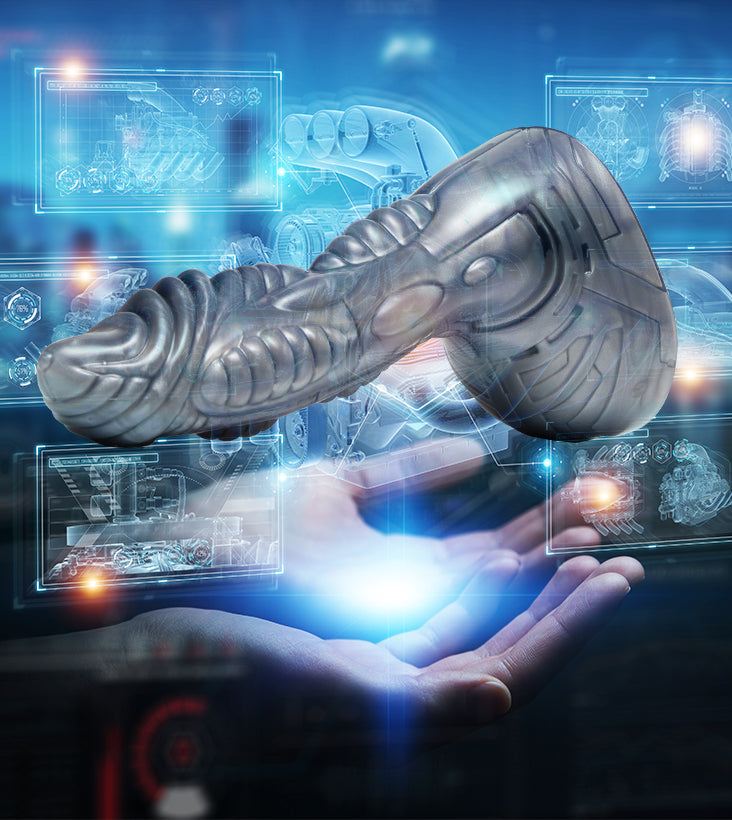Fleshjack Cyborg Silver dildo silicone 19 cm