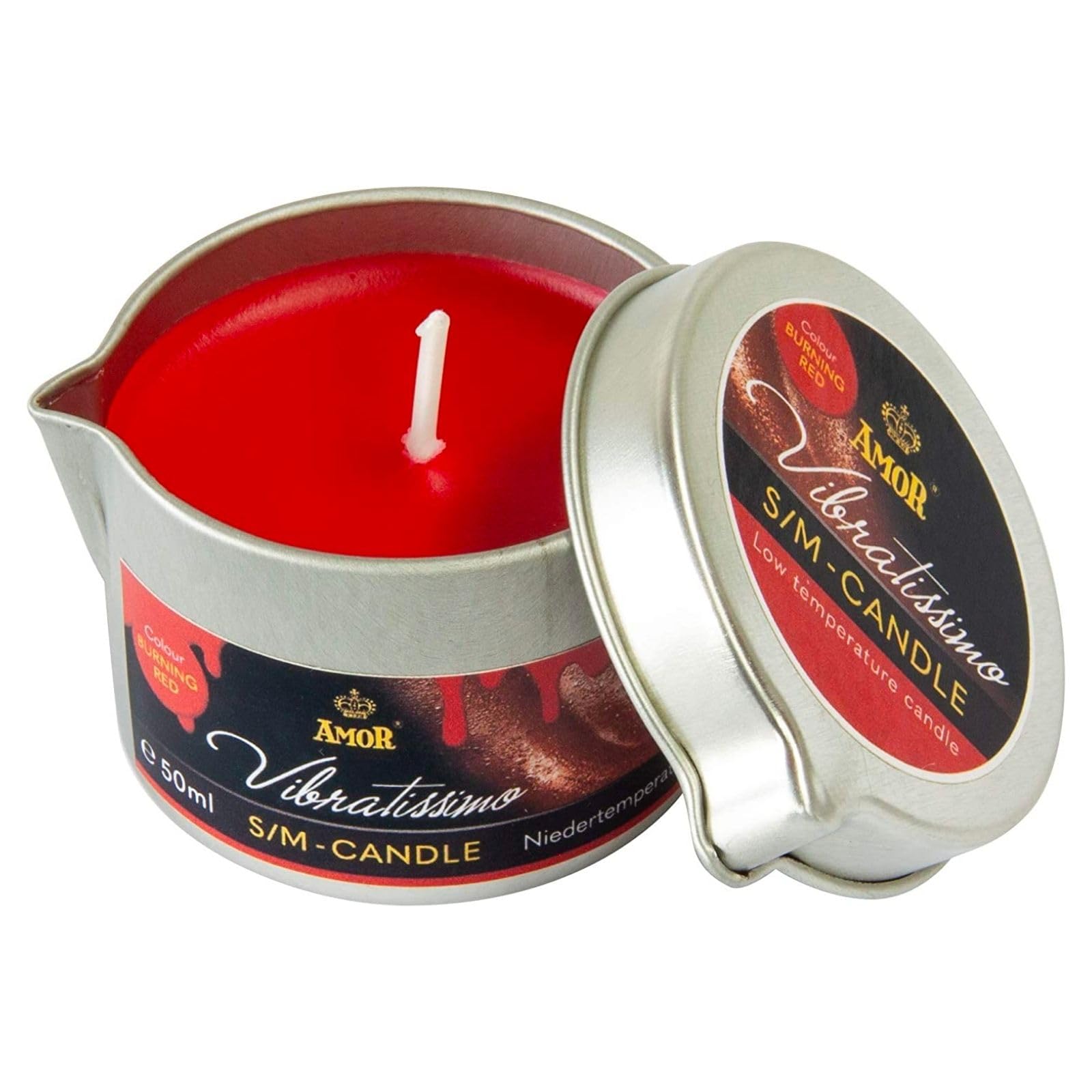 Amor Vibratissimo S/M candela massaggio Burning Red 50 ml