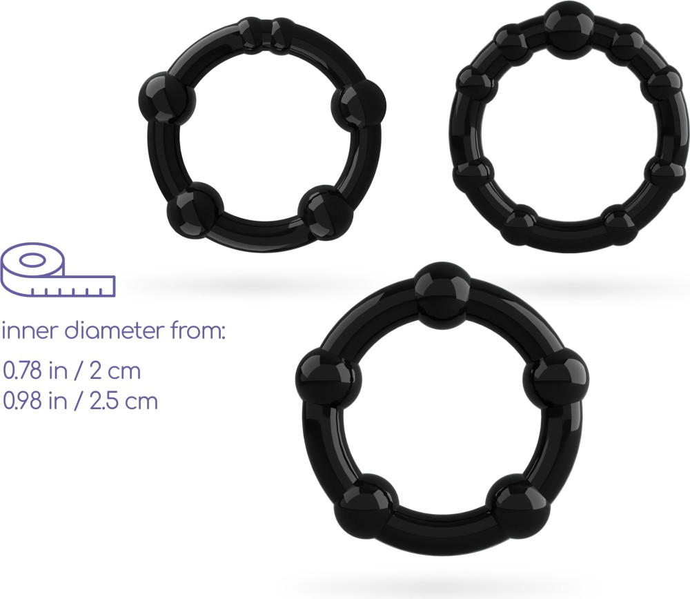 Crushious Triple Bead set 3 anelli fallici TPE elastici erezione