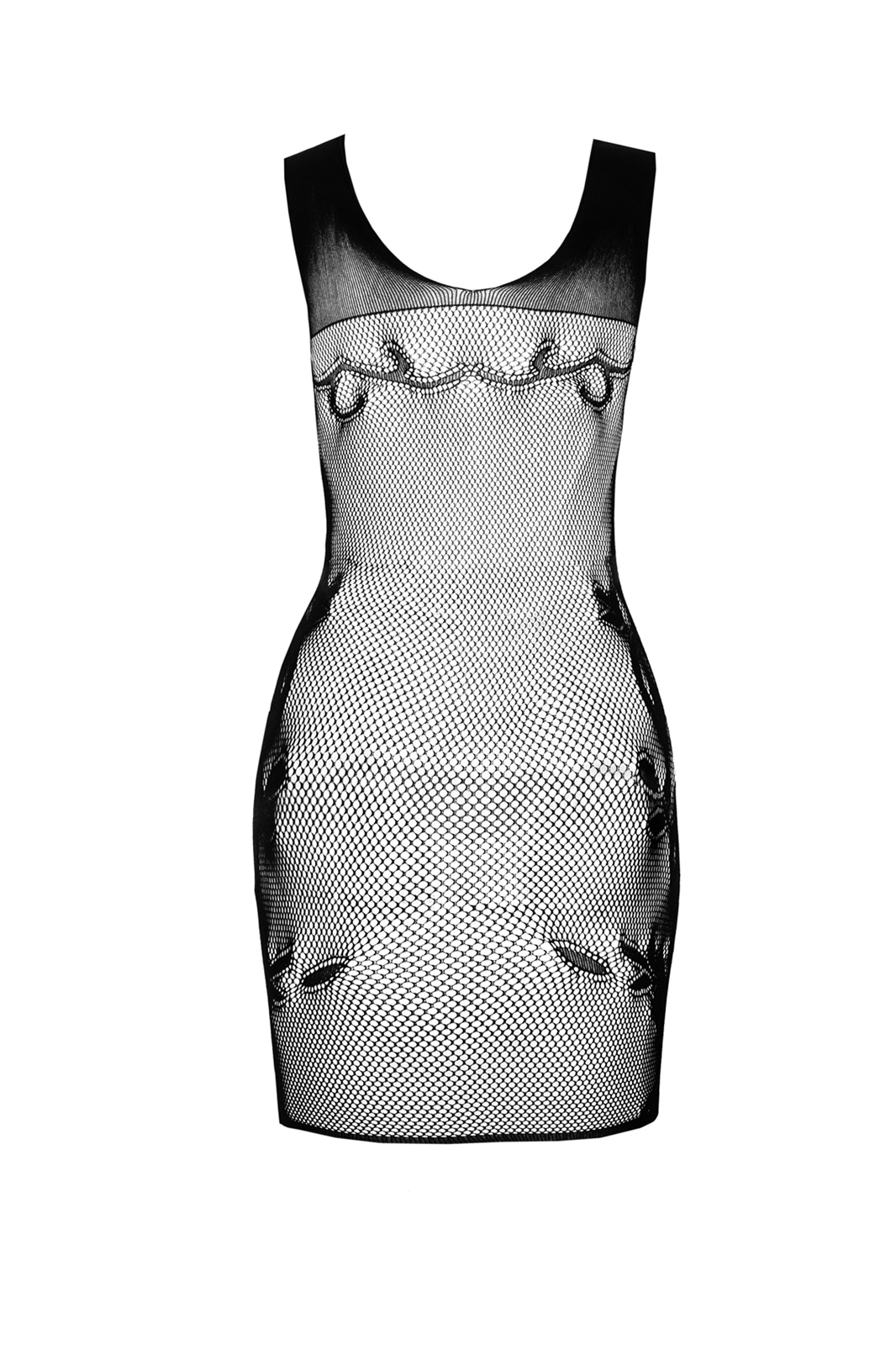 Passion BS073 bodystocking in rete nera trasparente