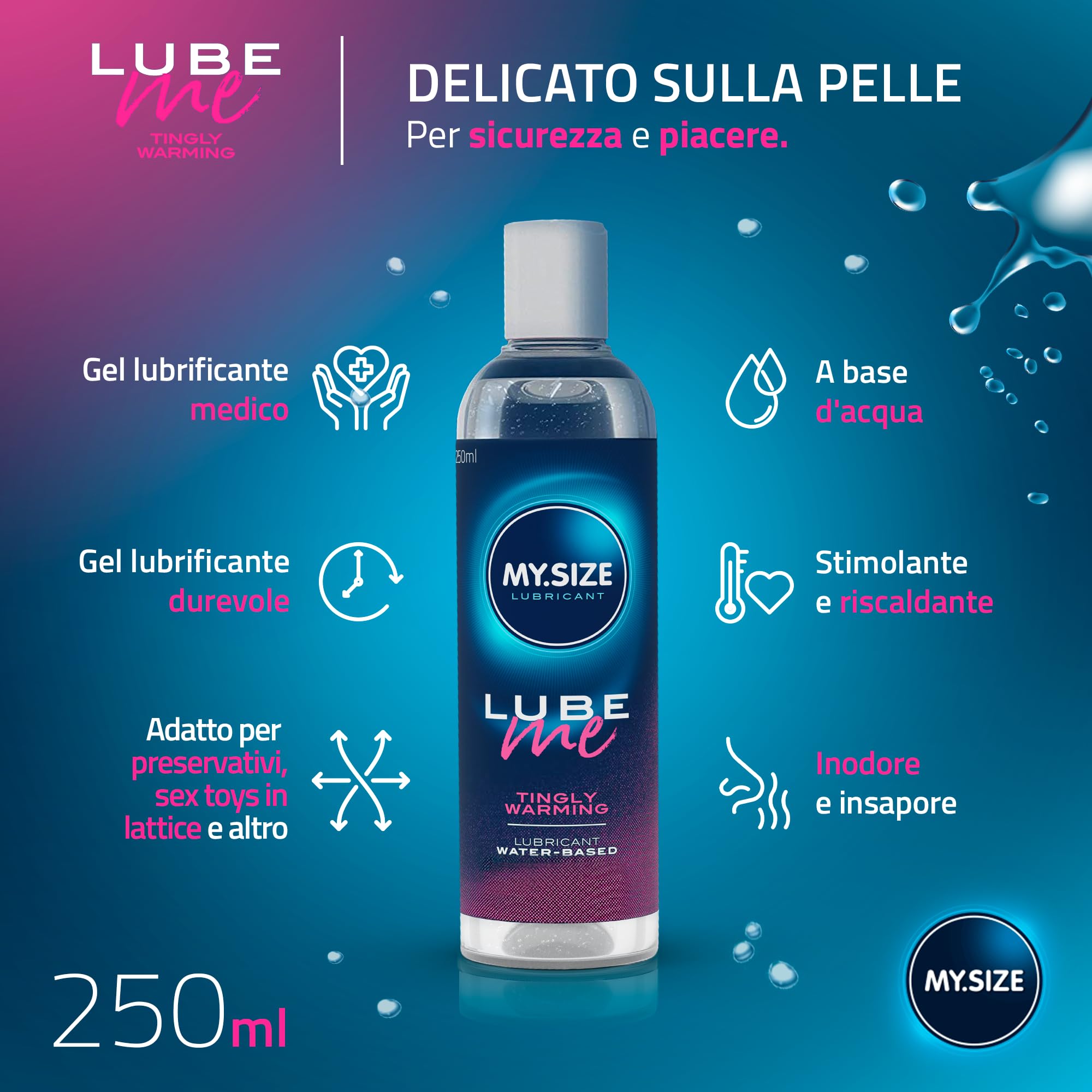 MY.SIZE PRO Lube Me lubrificante riscaldante 250 ml
