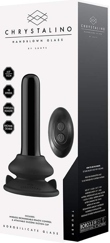 Chrystalino Thumby plug anale vetro vibrante 7 vibrazioni