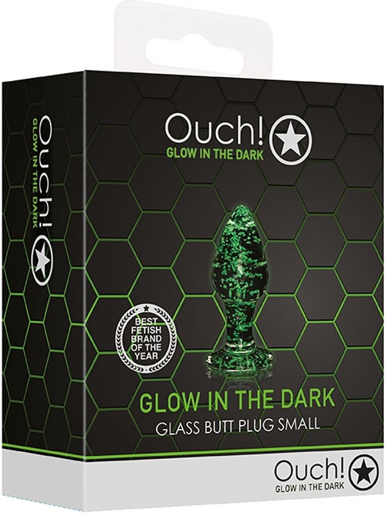 Ouch Glass Butt Plug Glow in the Dark S plug anale vetro