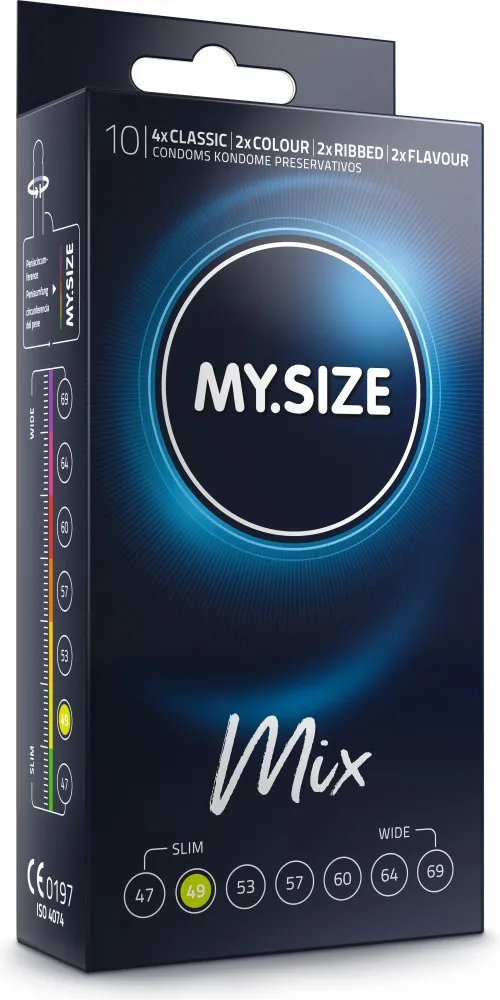 My.Size Mix preservativi 49 mm 10 pezzi misti