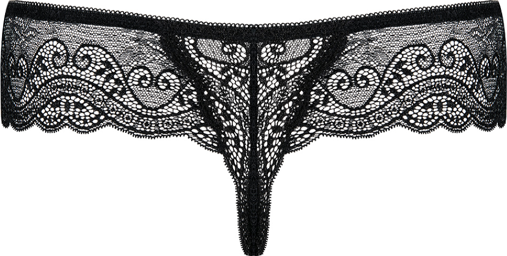 Obsessive Miamor perizoma in pizzo nero con strass
