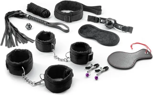 Crushious Master Commander kit bondage 11 pezzi con manette frusta