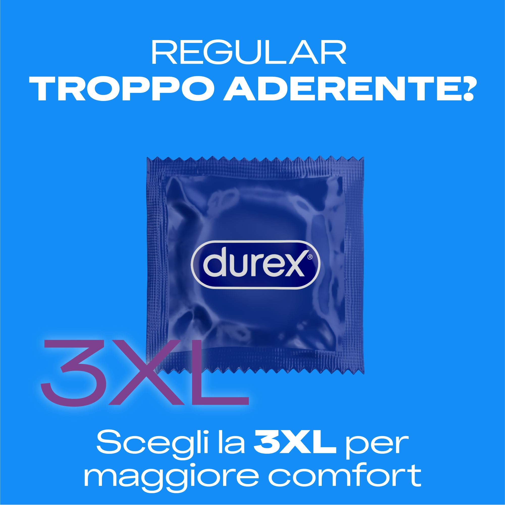 Durex Jeans 3XL preservativi 20 pezzi larghi 64 mm