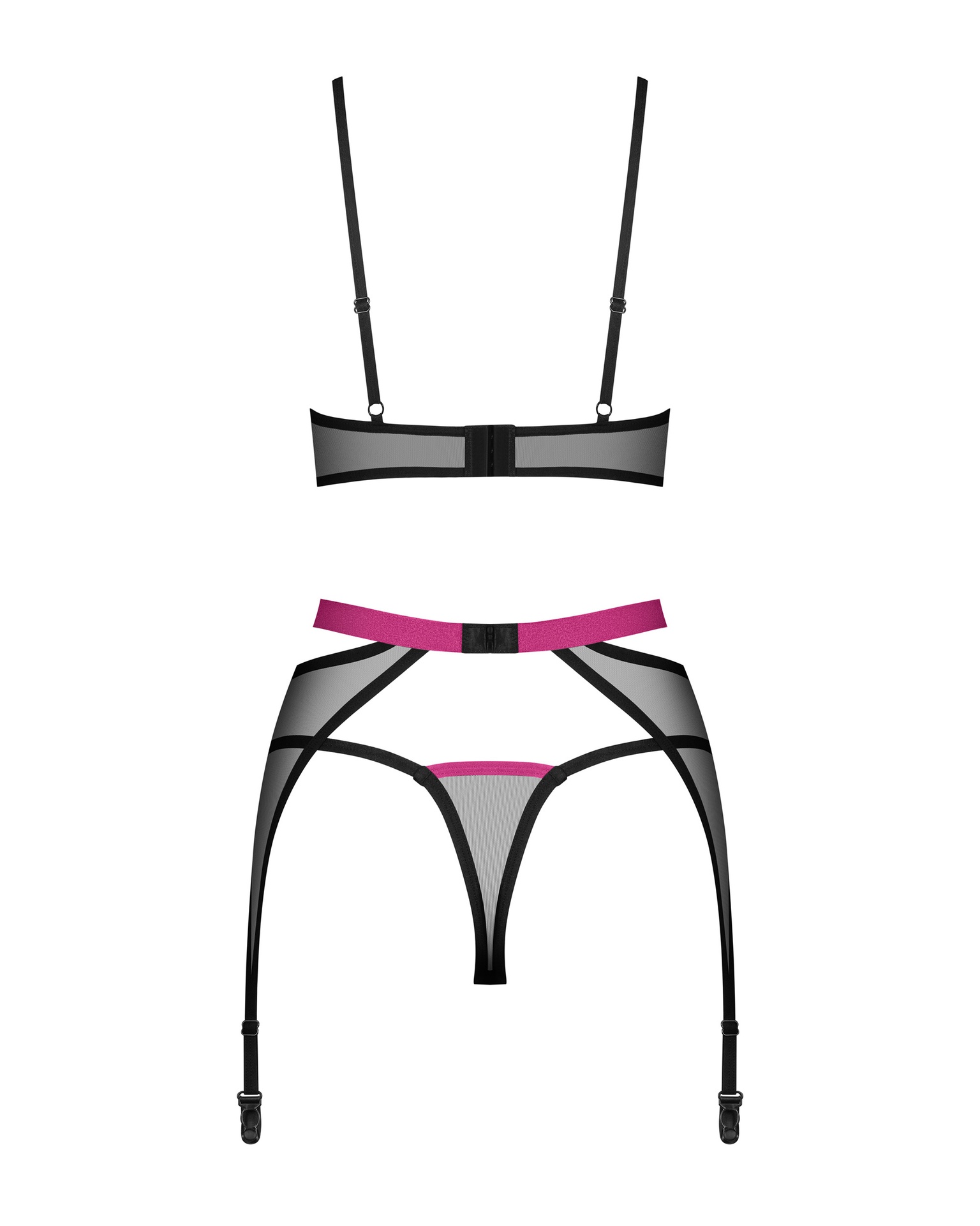 Obsessive Novenes completino intimo nero magenta