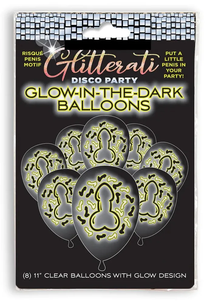 Little Genie Glitterati Penis Glow palloncini fosforescenti