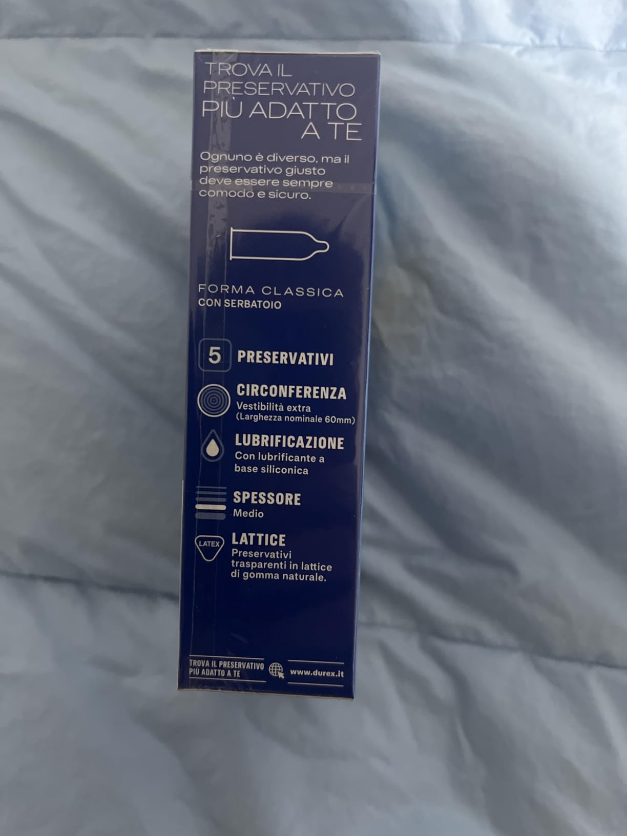 Durex Settebello 2XL preservativi XL 5 pezzi da 60 mm