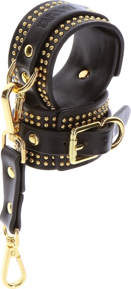 Taboom Vogue Studded Wrist Cuffs manette polsi nere oro