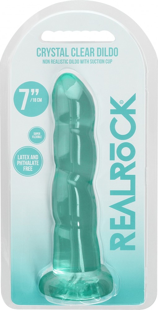 RealRock Crystal Clear 7 dildo ventosa turchese