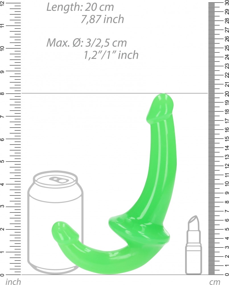 RealRock Strapless Strap-On Glow 6" dildo doppio fosforeo 20 cm