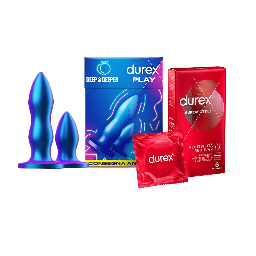 Durex Set Plug Anale sex toy silicone + 6 preservativi