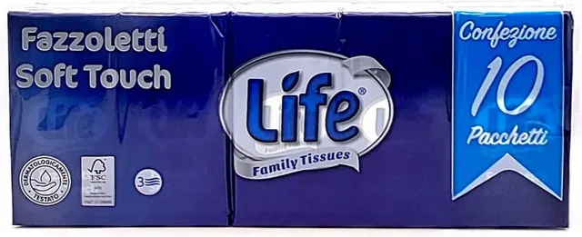 Life fazzoletti 3 veli 10 pacchetti da tasca