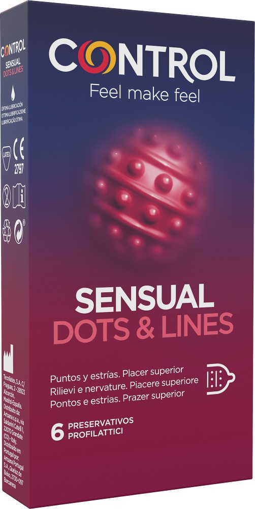 Control Sensual Dots Lines Preservativi 6 Pezzi Nervati