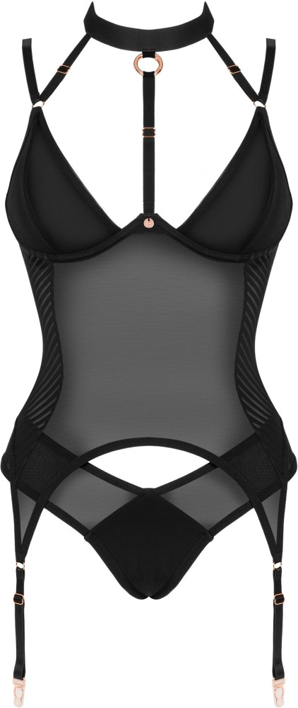 Obsessive Brasica guepiere M/L in mesh con perizoma