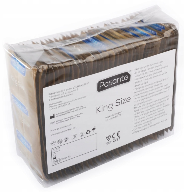Pasante King Size preservativi XXL 72 pezzi misura grande